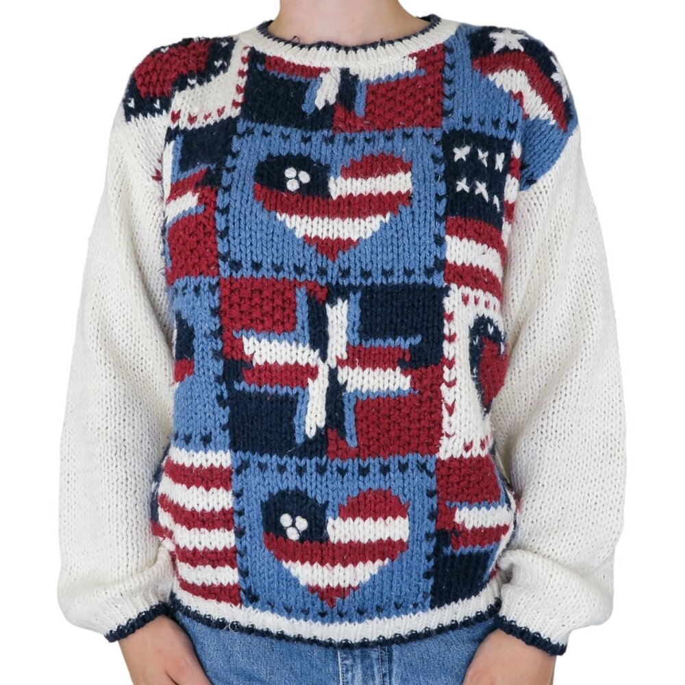 Vintage 90s Nuggets American Flag Patriotic Sweater